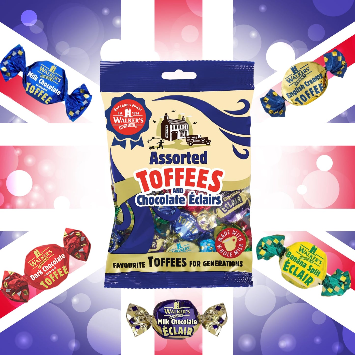 Walkers Assorted Nonsuch Toffee/ Eclair 150g