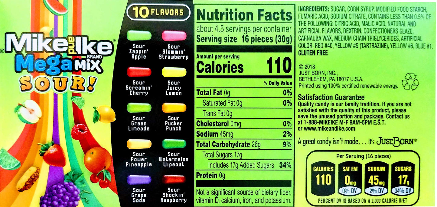 Mike and Ike Mega Mix Sour 4.25 oz. (Pack of 2)