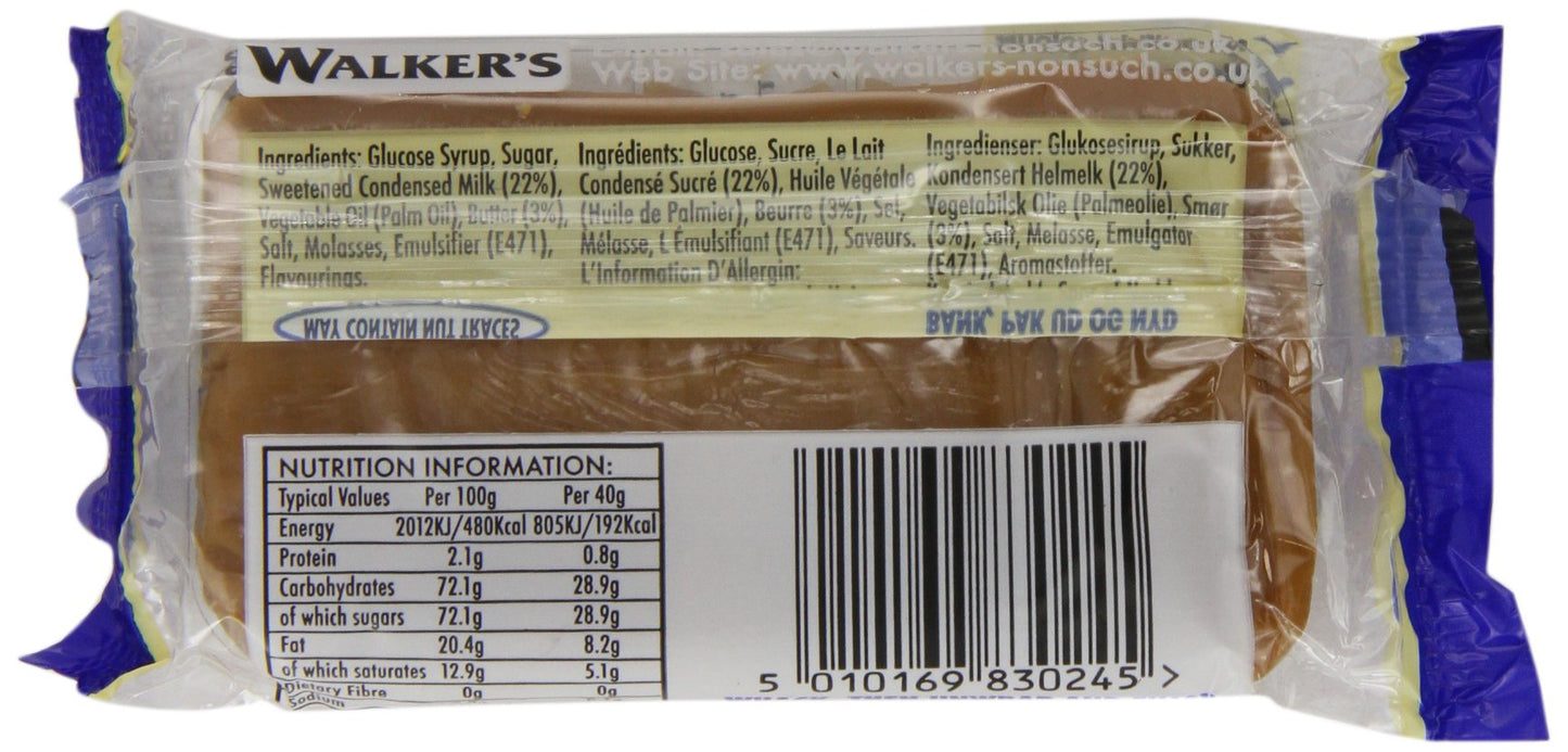 WALKERS NONSUCH Original Creamy Toffee Bars in Traditional Tin Tray 100 g (Pack of 10)