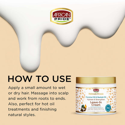 African Pride Moisture Miracle Coconut & Baobab Oil Leave In Cream