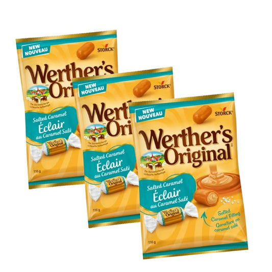 WERTHER'S ORIGINAL SALTED CARAMEL ÉCLAIR, 116gm, pack of 3, WERTHER'S SALTED CARAMEL ÉCLAIR