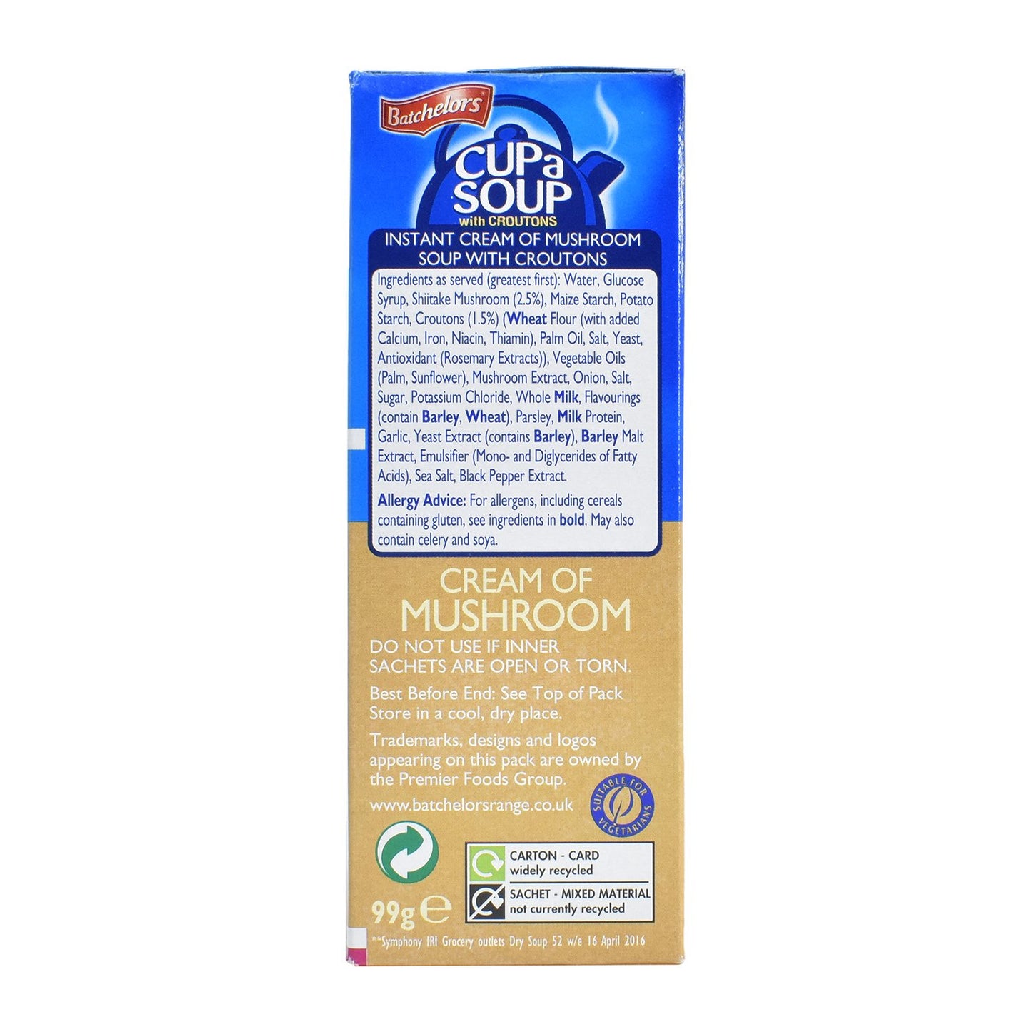Batchelors Cup a Soup Cream of Mushroom 104g