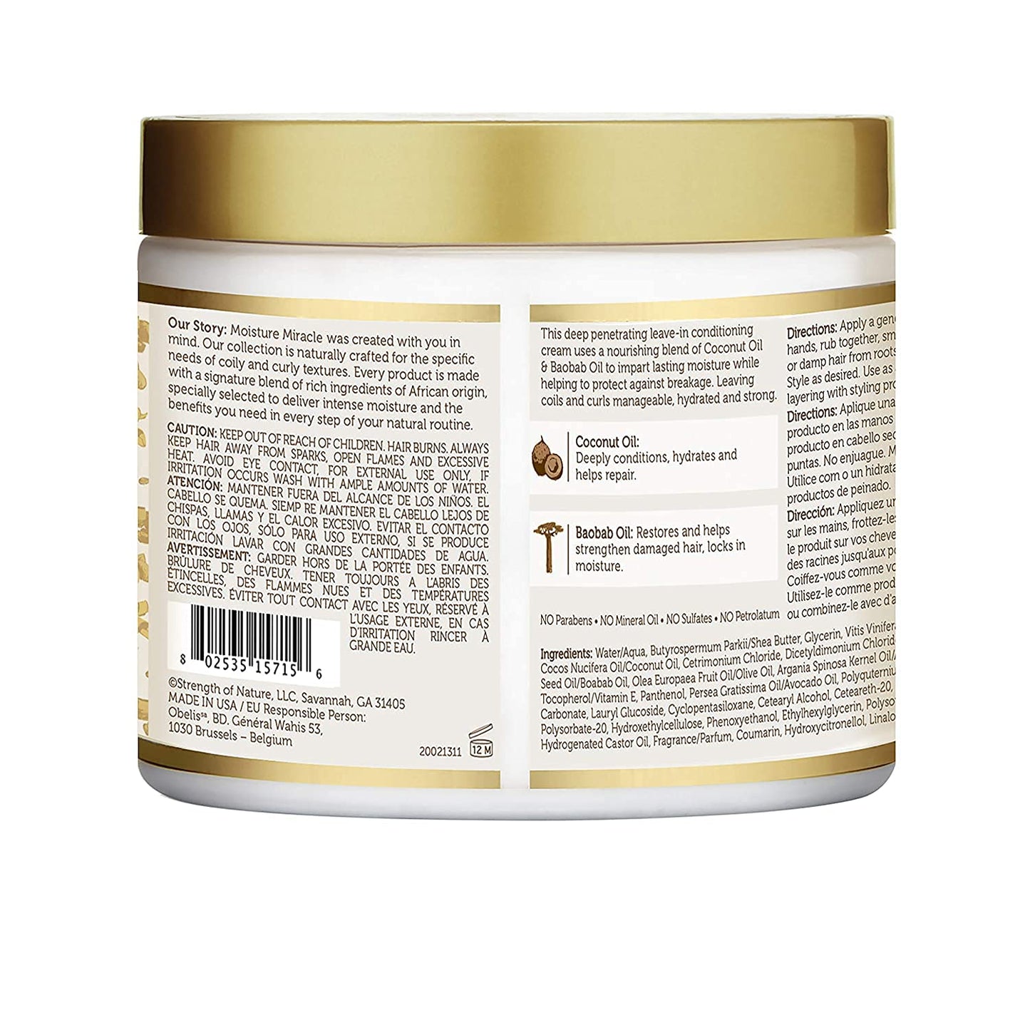 African Pride Moisture Miracle Coconut & Baobab Oil Leave In Cream