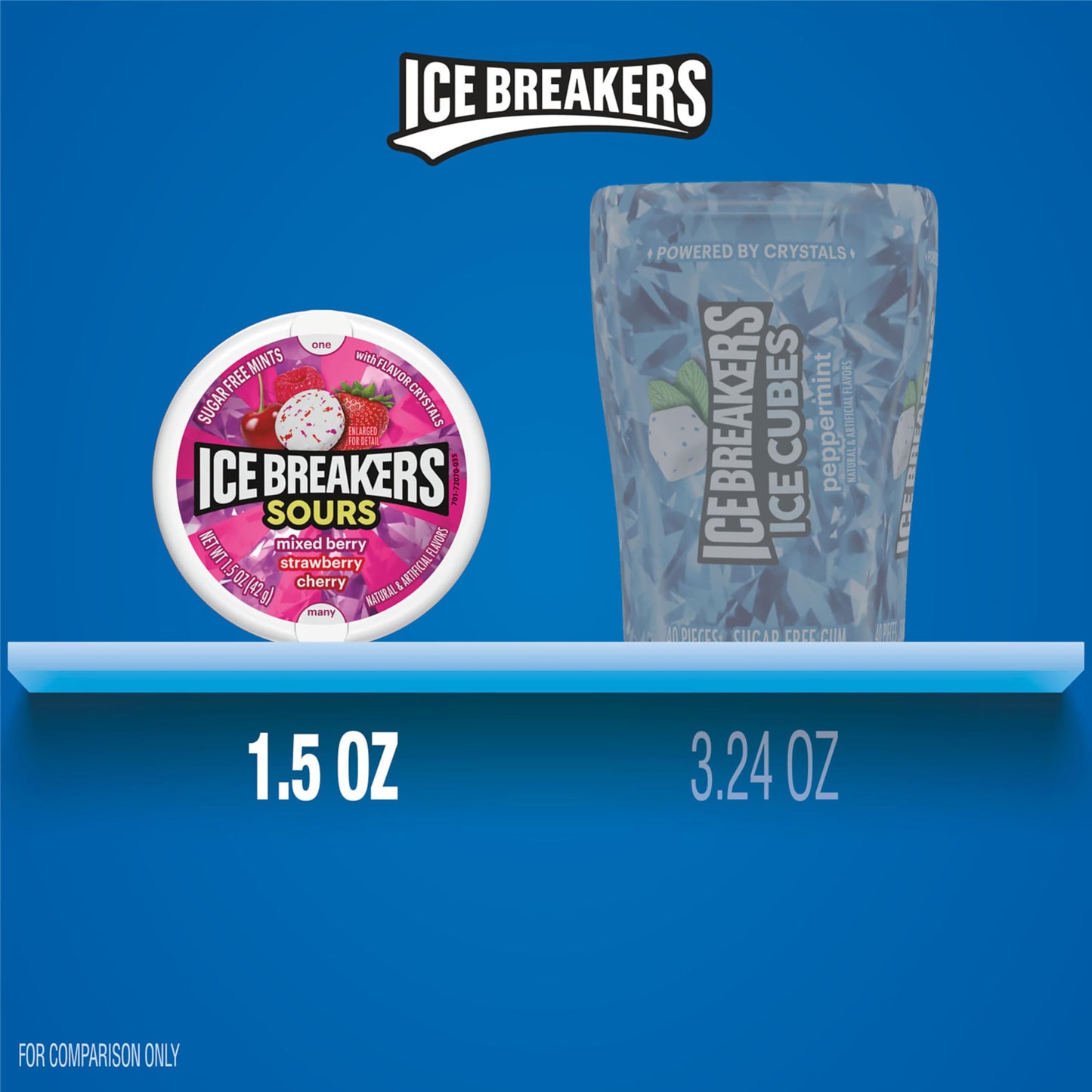 Ice Breakers Sours Sugar Free Mixed Berry Candy 8 Pack (1.5 oz per Pack)