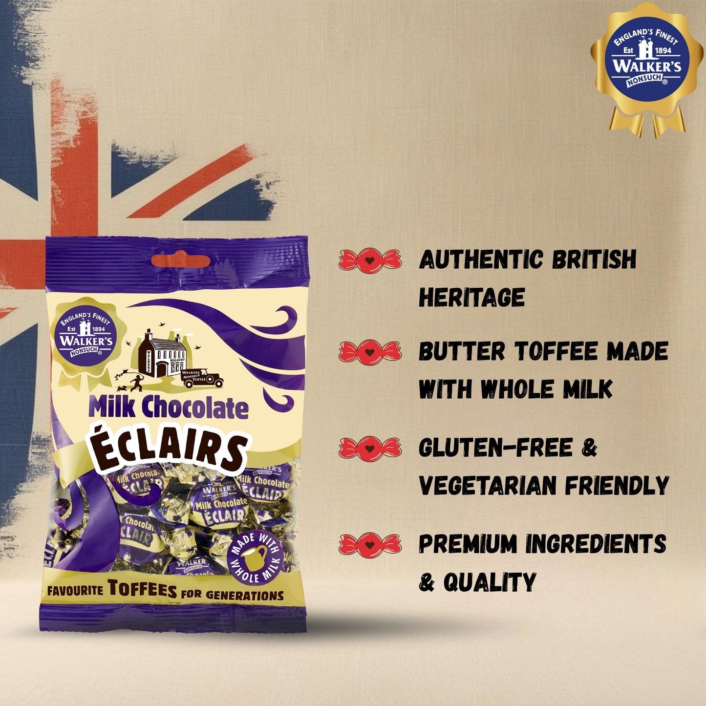 Walkers Nonsuch Milk Chocolate Eclair 150g