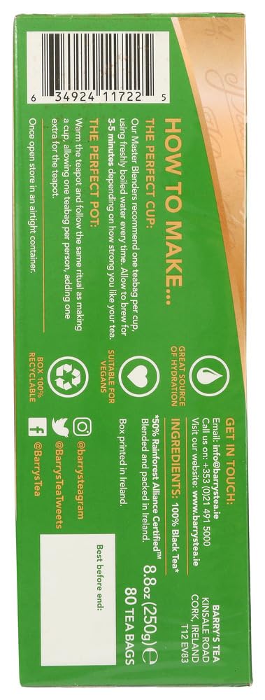 Barrys Irish Breakfast Tea 80 Tea Bags by Barry's Tea