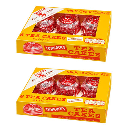 Tunnock's Milk Chocolate Teacakes (6 per Pack - 144g) - Pack of 2
