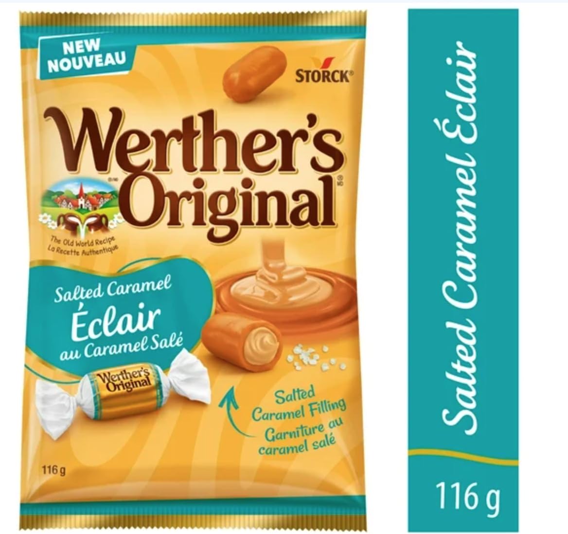 WERTHER'S ORIGINAL SALTED CARAMEL ÉCLAIR, 116gm, pack of 3, WERTHER'S SALTED CARAMEL ÉCLAIR