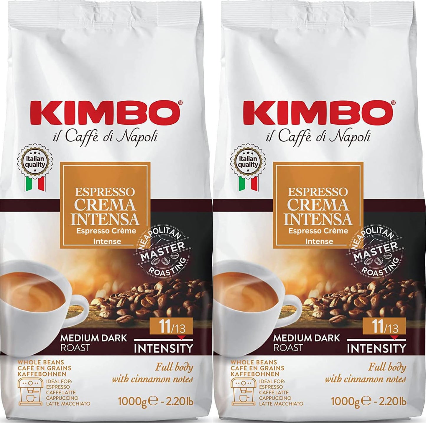 VALUBNDL: KIMBO WHOLE COFFEE BEANS 1KG - Espresso Beans - Café en Grain - Italian Coffee - Custom VALUBNDL Branded (BULK 4.41LBS!)