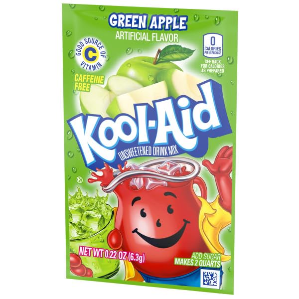 Kool-aid Green Apple Unsweetened Soft Drink Mix 0.15-ounce Envelopes (Pack of 48)