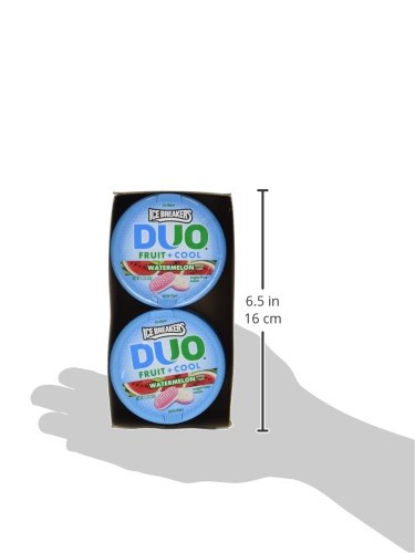 Ice Breakers Duo Fruit + Cool Watermelon Flavor Sugar Free Mints 8 - 1.3 Oz Tins