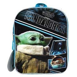 Fast Forward Star Wars"The Child" Baby Yoda 11" Plain Front Mini Backpack, Black, Small