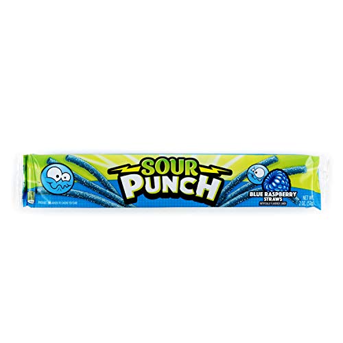 Sour Punch Straws Blue Raspberry - 24/2 oz.