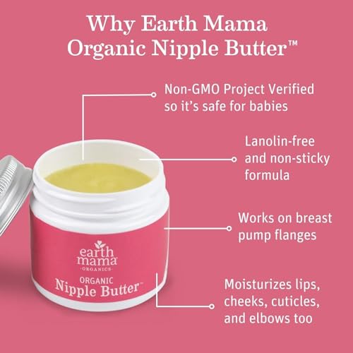 Earth Mama Organic Nipple Butter for Breastfeeding and Dry Skin, 2-Ounce