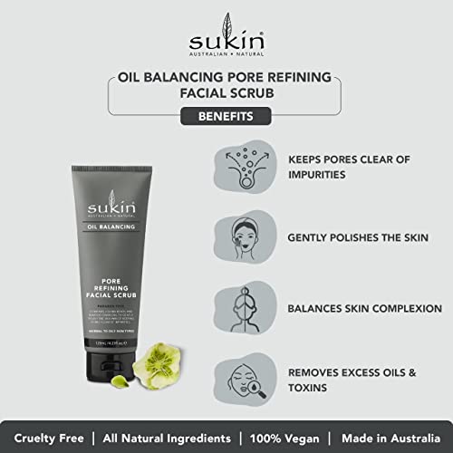 Sukin Oil Balancing+ Charcoal Pore Refining Facial Scrub 125ml