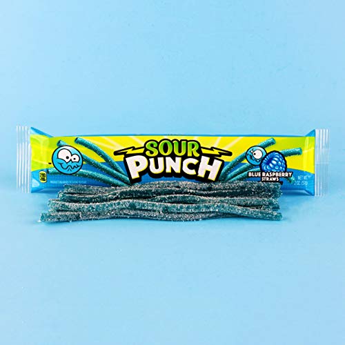 Sour Punch Straws Blue Raspberry - 24/2 oz.