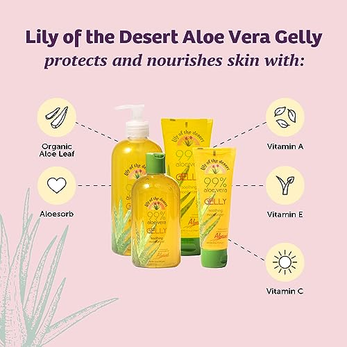 Pack of 2 x Lily of the Desert Aloe Vera Gelly Soothing Moisturizer - 8 oz