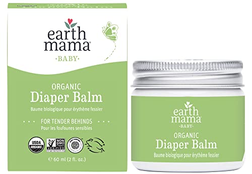 Organic Diaper Balm by Earth Mama | Safe Calendula Cream to Soothe and Protect Sensitive Skin, Non-GMO Project Verified, 2-Fluid Ounce