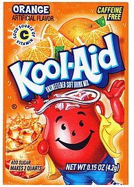 Kool-Aid Soft Drink Mix - Orange Unsweetened, Caffeine Free, 0.15 oz/envelope (Pack of 15)