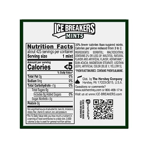 ICE BREAKERS Mints (Spearmint, Sugar Free, 1.5-Ounce Containers, Pack of 8)