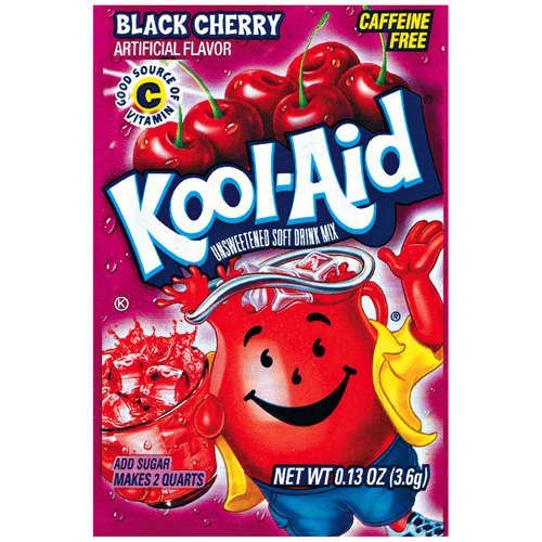 Kool-Aid Black Cherry Unsweetened Soft Drink Mix, 0.13 Oz (Bonus Pack of 50 Packets) by Kool-Aid