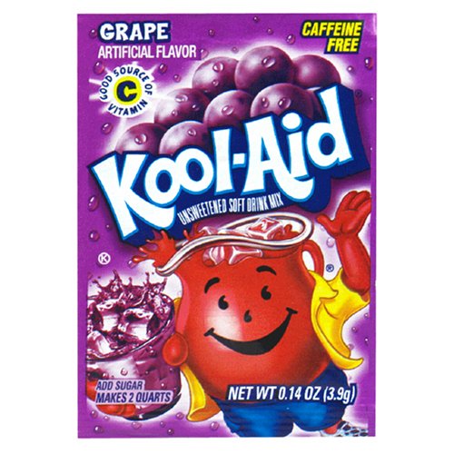 Kool-Aid Grape Unsweetened Soft Drink Mix, 0.14-Ounce Envelopes (Pack of 48)