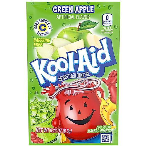 Kool-aid Green Apple Unsweetened Soft Drink Mix 0.15-ounce Envelopes (Pack of 48)