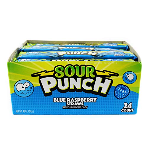 Sour Punch Straws Blue Raspberry - 24/2 oz.