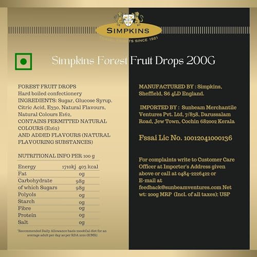 SIMPKIN'S 200g tins sweets forest fruit by Simpkins