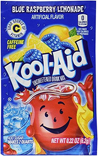 Blue Raspberry Lemonade Unsweetened Kool-Aid (Pack of 48)