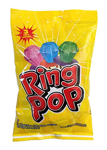 Ring Pop - Total of 12 Ring Pops (4 Bags of 3, Net Weight 120g)