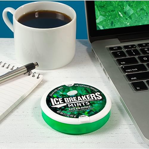 ICE BREAKERS Mints (Spearmint, Sugar Free, 1.5-Ounce Containers, Pack of 8)