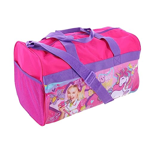 JoJo Siwa 600D Polyester Duffel Bag in pink. 