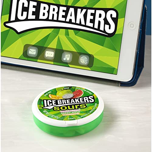 ICE BREAKERS Sours Mints, (Green Apple, Tangerine, and Watermelon), 1.5 Ounce Container (Pack of 8)