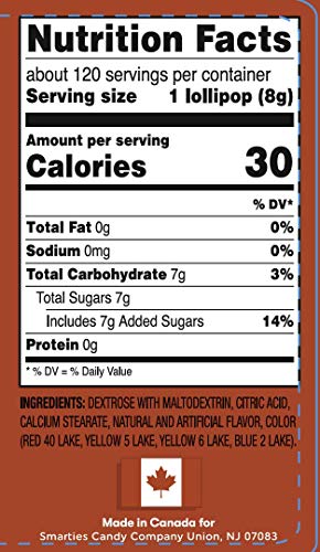 Smarties Pops 120-Count - 34 Ounce