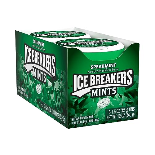 ICE BREAKERS Mints (Spearmint, Sugar Free, 1.5-Ounce Containers, Pack of 8)