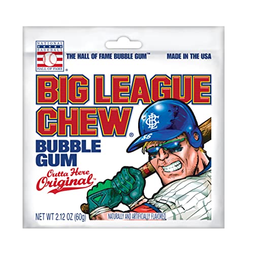 Big League Chew Outta Here Original Bubble Gum, 60 Grams/2.1 Ounces - 12 Pack