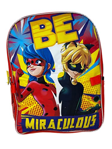 United Pacific Designs OUBL: Miraculous Ladybug 16" Backpack with Round Lunch Bag, Red, Large