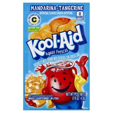 Kool-aid Tangerine Unsweetened Soft Drink Mix 0.15-ounce Envelopes (Pack of 48)