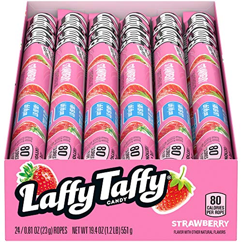 Wonka Laffy Taffy Rope, Strawberry, 0.81 Ounce Packages (Pack of 24) by Wonka