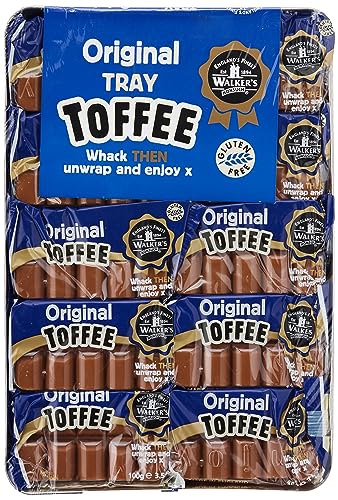 WALKERS NONSUCH Original Creamy Toffee Bars in Traditional Tin Tray 100 g (Pack of 10)