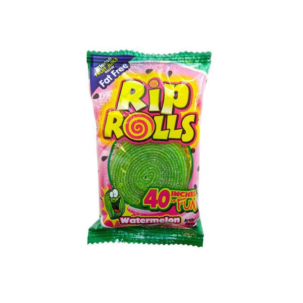 Foreign Candy Company Sour Rip Rolls Watermelon, (Pack of 24)