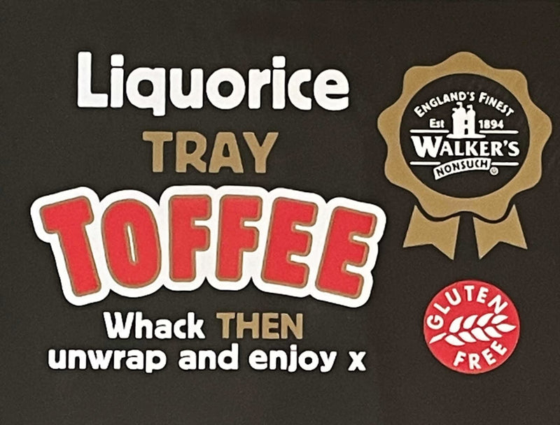 Walkers Liquorice Toffee Tray - 10 x 100g slabs, individually wrapped bars