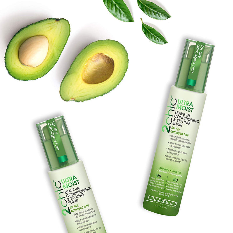 Giovanni 2chic Avocado and Olive Oil Ultra-Moist Leave-In Conditioning and Styling Elixir 4 Fluid Ounces