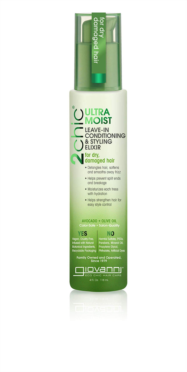 Giovanni 2chic Avocado and Olive Oil Ultra-Moist Leave-In Conditioning and Styling Elixir 4 Fluid Ounces