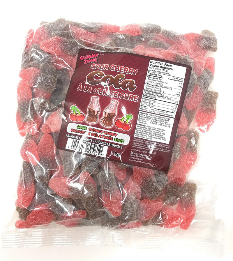 Gummy Zone Sour Cherry Cola Gummy Candy- 1 KG Bag