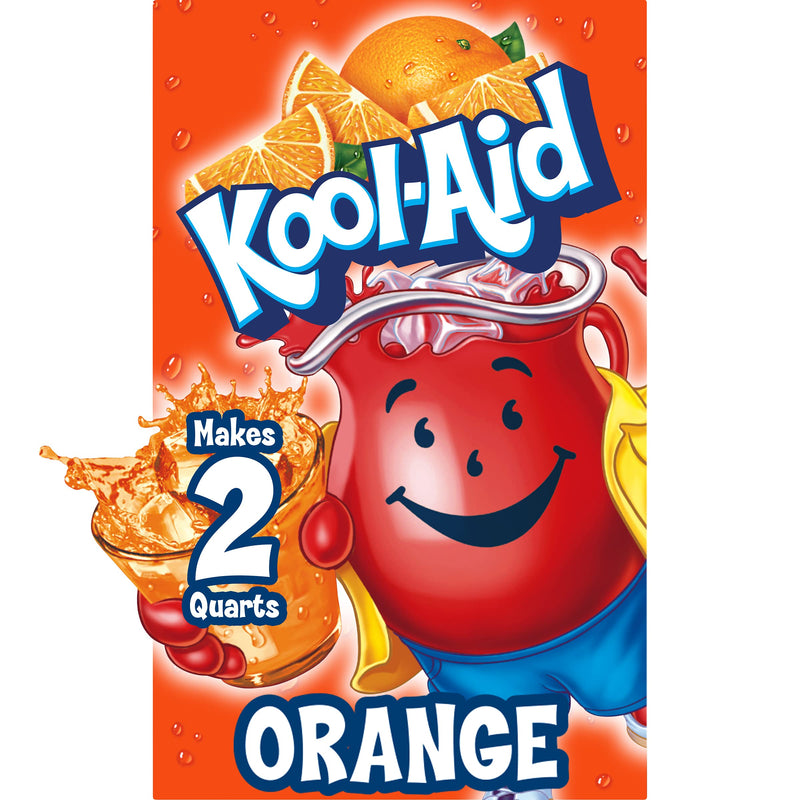 Kool-Aid Unsweetened Drink Mix, Orange Flavor, Pack of 48