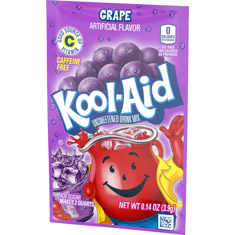 Kool-Aid Grape Unsweetened Soft Drink Mix, 0.14-Ounce Packets (Pack of 96)