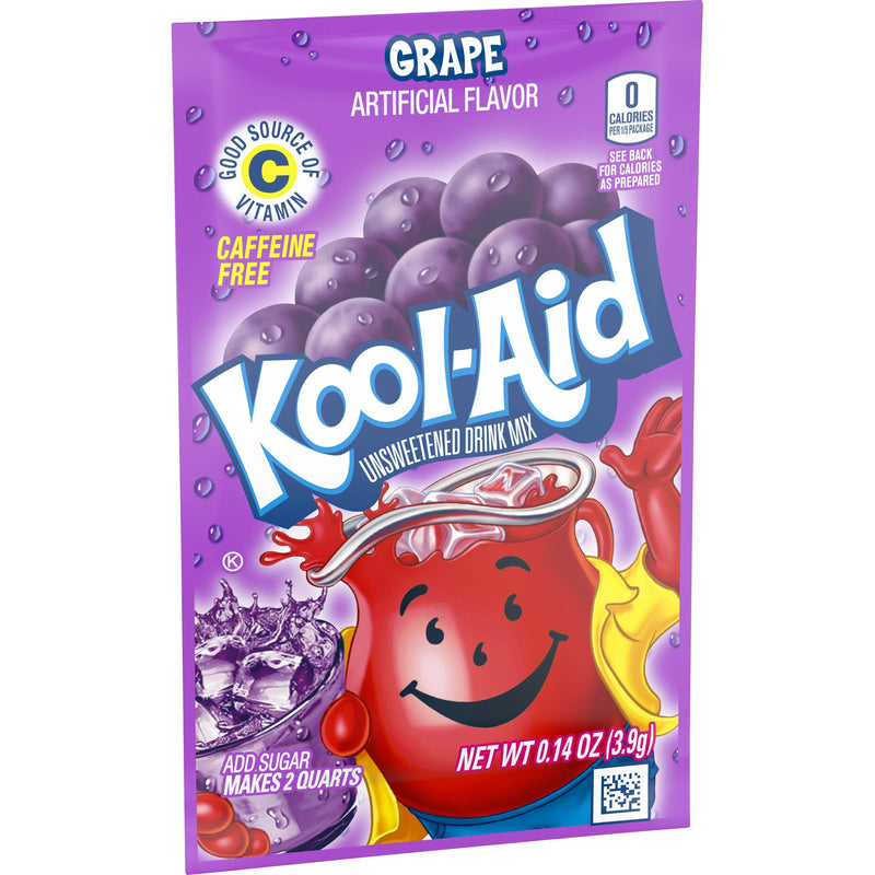 Kool-Aid Grape Unsweetened Soft Drink Mix, 0.14-Ounce Packets (Pack of 96)