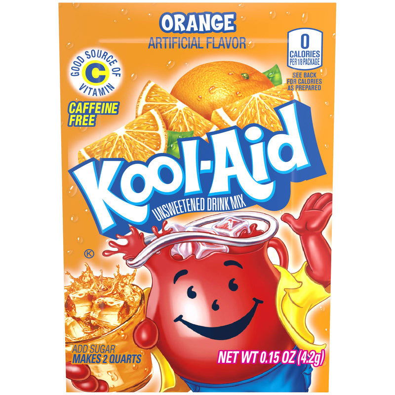 Kool-Aid Orange Unsweetened Soft Drink Mix, 0.15-Ounce Packets (Pack of 96) by Kool-Aid